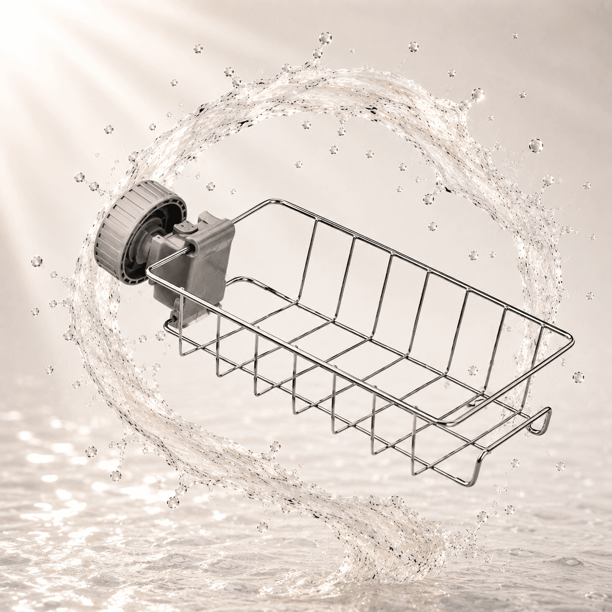 No-Drill Sponge & Soap Holder Rack
