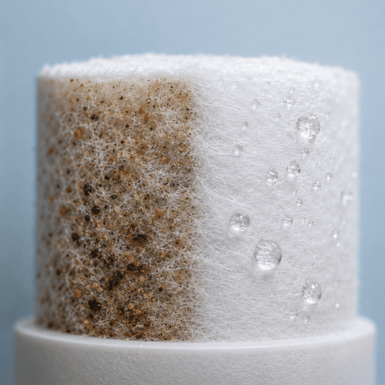 Close-up of a micron sediment filter surface